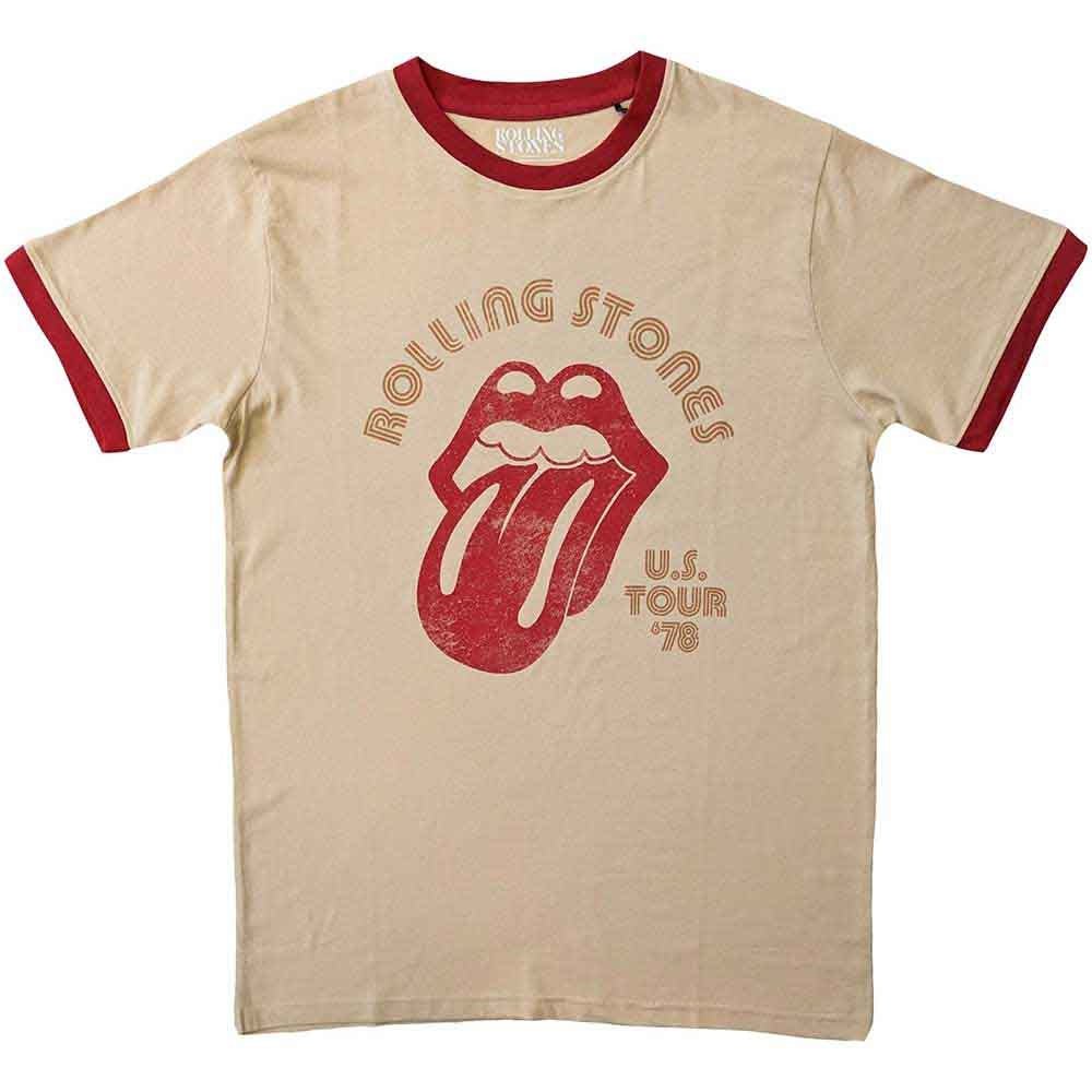 【予約商品】 ROLLING STONES ローリングストーンズ (来日 35周年 記念 ) - US Tour 78 / Natural & Orange / リンガー (復刻ツアーTシリーズ) / Tシャツ / メンズ - PGS